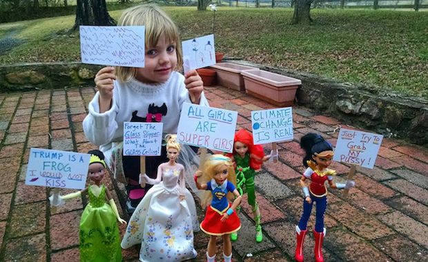 This Little Girl and Her Family Held Their Own Inspirational Women’s March in Their Backyard