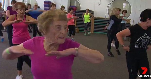 This 94-Year-Old Exercise Junkie Attends 10 Classes Each Week at Her Gym