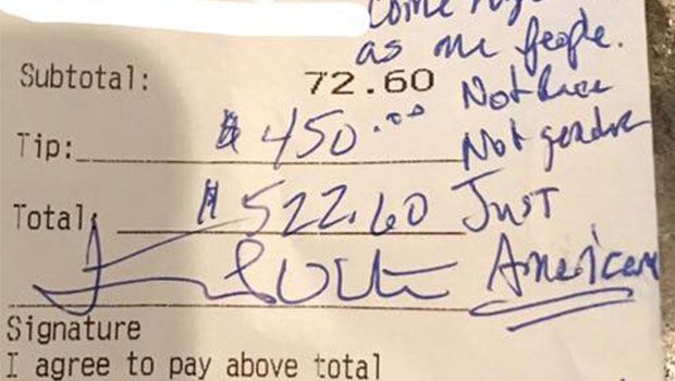 A White Trump Supporter Gave an African-American Waitress a $450 Tip