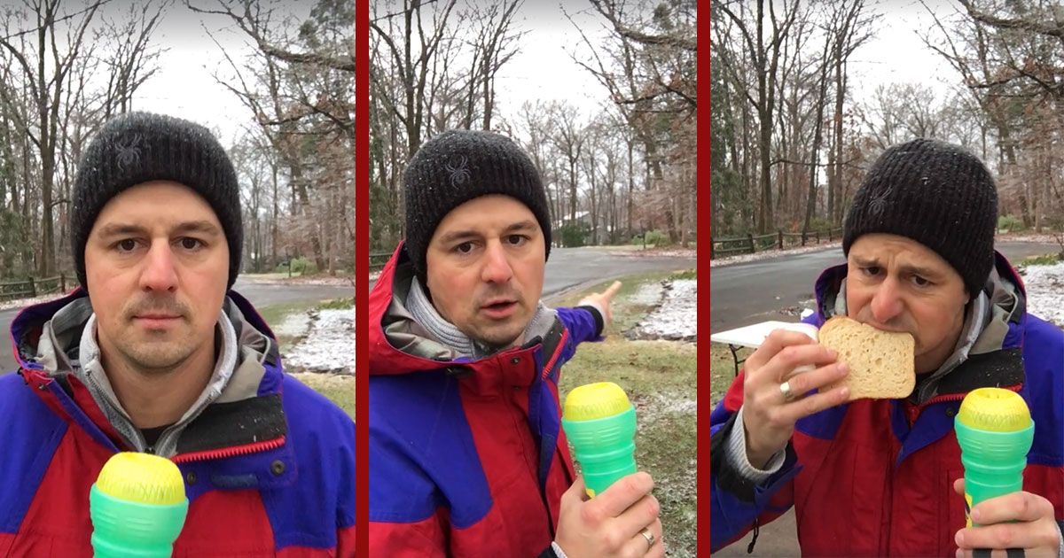 Man Becomes Weather Reporter in Charlotte to Mock People Overreacting to Snow