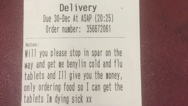 Northern Ireland Woman Requests Cold Medicine on Fish and Chips Delivery Order