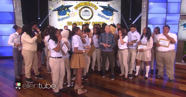 Ellen DeGeneres Gives Her Biggest Gift Ever By Surprising a Group of Students With College Scholarships