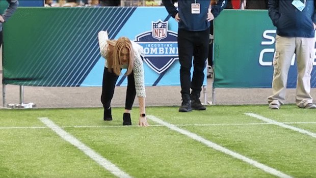 See This Sports Reporter Run the 40 at the NFL Combine…in High Heels