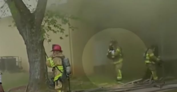 Firefighter Makes the Save of a Lifetime and Catches Baby From a Burning Building