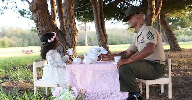 Military Family Celebrates Military Child Month With an Adorable Tea Party Photo Shoot