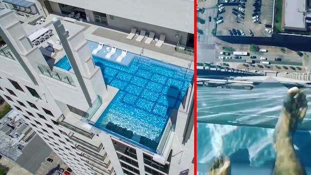 This Apartment Building Installed a Glass-Bottom Pool…48 Stories up