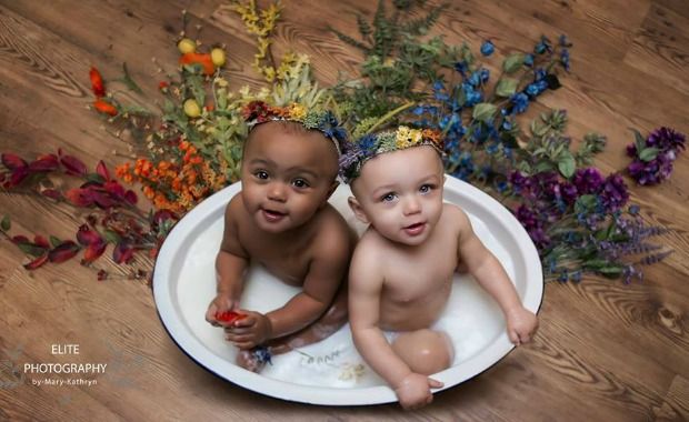 ‘Rainbow’ Twins Take 1st Birthday Portraits and Steal Our Hearts