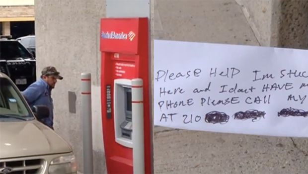 Trapped Man Uses Handwritten Note to Escape ATM Machine