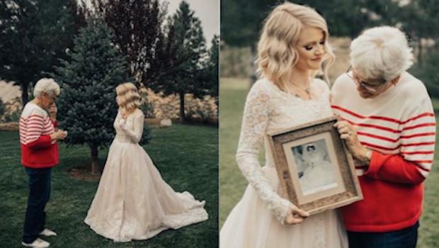 Bride Surprises Grandmother by Wearing Her Wedding Dress on Her Big Day
