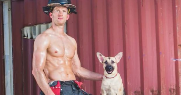 Firefighter Agrees to Pose for Animal Society Calendar; Can’t Help But Adopt Rescue Dog