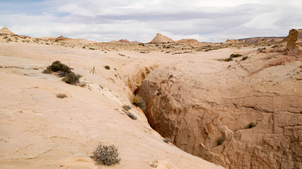 dry desert slot canyon near utah