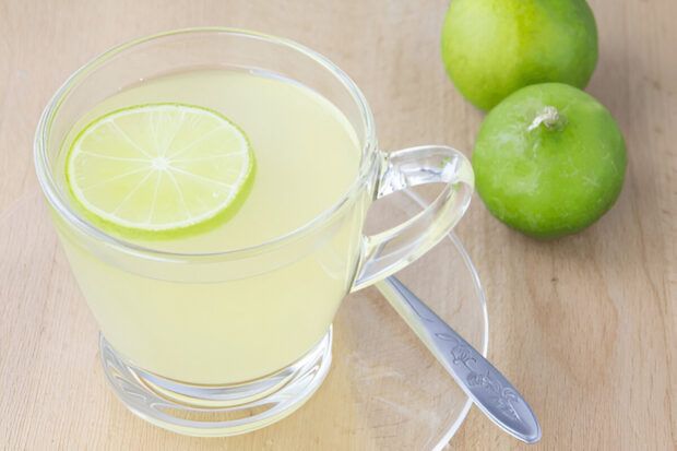 lime and hot water