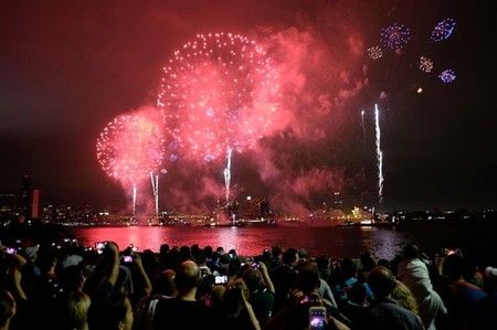 Red, white and extra blue as tight security marks U.S. July 4th celebrations